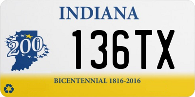 IN license plate 136TX