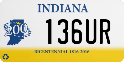 IN license plate 136UR