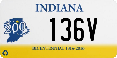 IN license plate 136V