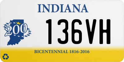 IN license plate 136VH