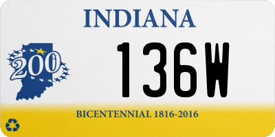 IN license plate 136W