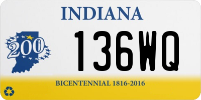 IN license plate 136WQ