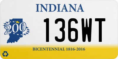 IN license plate 136WT