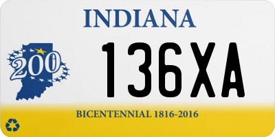 IN license plate 136XA