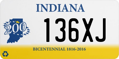 IN license plate 136XJ