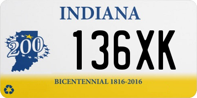 IN license plate 136XK