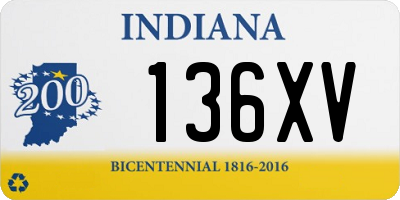 IN license plate 136XV