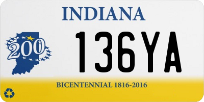 IN license plate 136YA