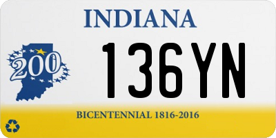 IN license plate 136YN