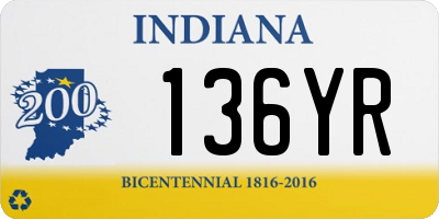 IN license plate 136YR