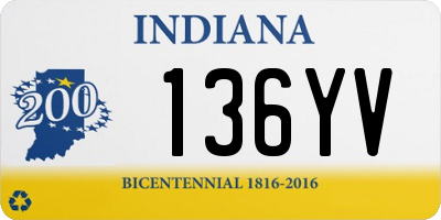 IN license plate 136YV