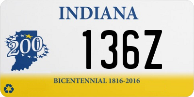 IN license plate 136Z