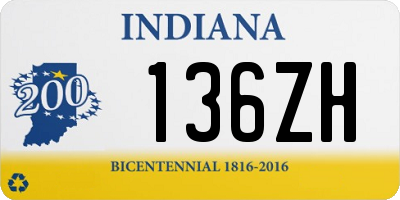 IN license plate 136ZH