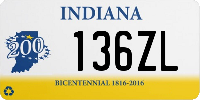 IN license plate 136ZL