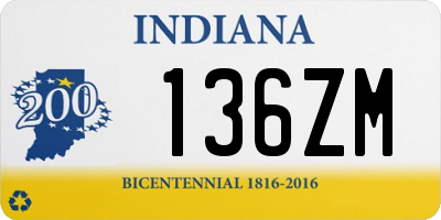 IN license plate 136ZM