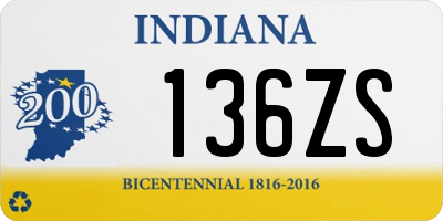 IN license plate 136ZS