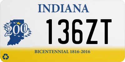 IN license plate 136ZT