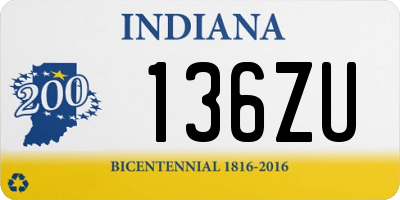 IN license plate 136ZU