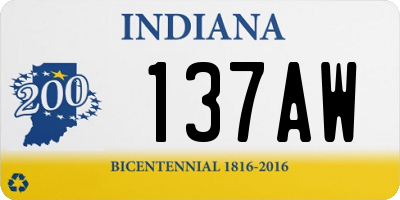 IN license plate 137AW