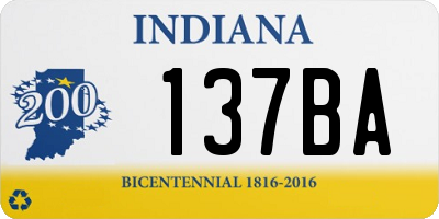 IN license plate 137BA