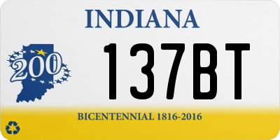 IN license plate 137BT