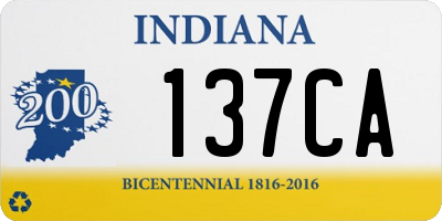 IN license plate 137CA