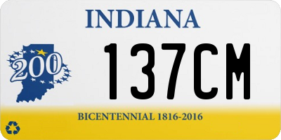 IN license plate 137CM