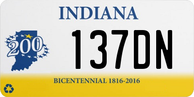 IN license plate 137DN