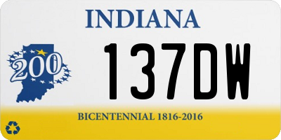 IN license plate 137DW