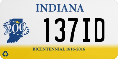 IN license plate 137ID