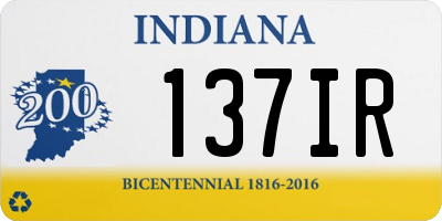 IN license plate 137IR