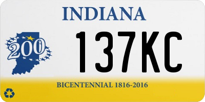 IN license plate 137KC