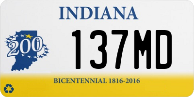 IN license plate 137MD