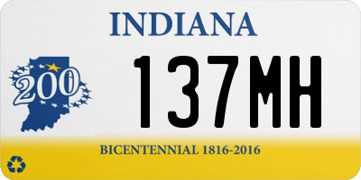 IN license plate 137MH