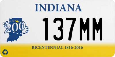 IN license plate 137MM