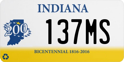 IN license plate 137MS