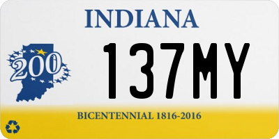 IN license plate 137MY