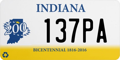 IN license plate 137PA