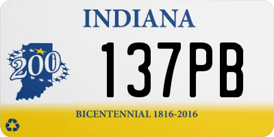 IN license plate 137PB
