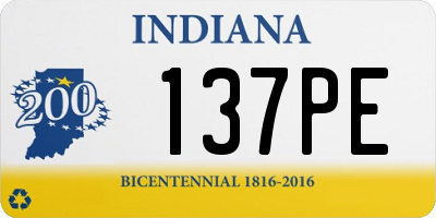 IN license plate 137PE