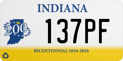 IN license plate 137PF