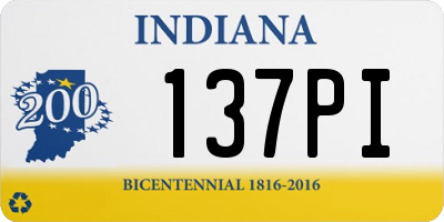 IN license plate 137PI