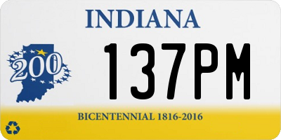 IN license plate 137PM