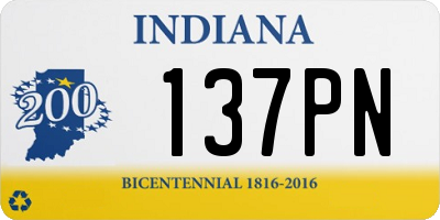 IN license plate 137PN