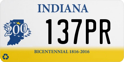 IN license plate 137PR