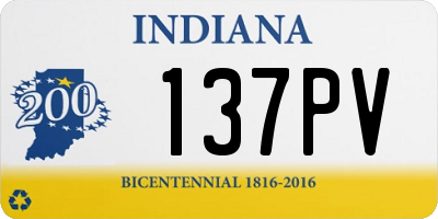 IN license plate 137PV