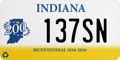 IN license plate 137SN