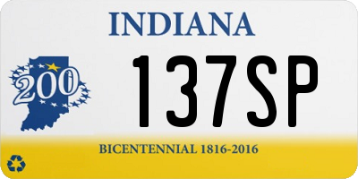 IN license plate 137SP