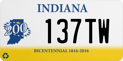 IN license plate 137TW