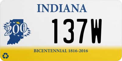 IN license plate 137W